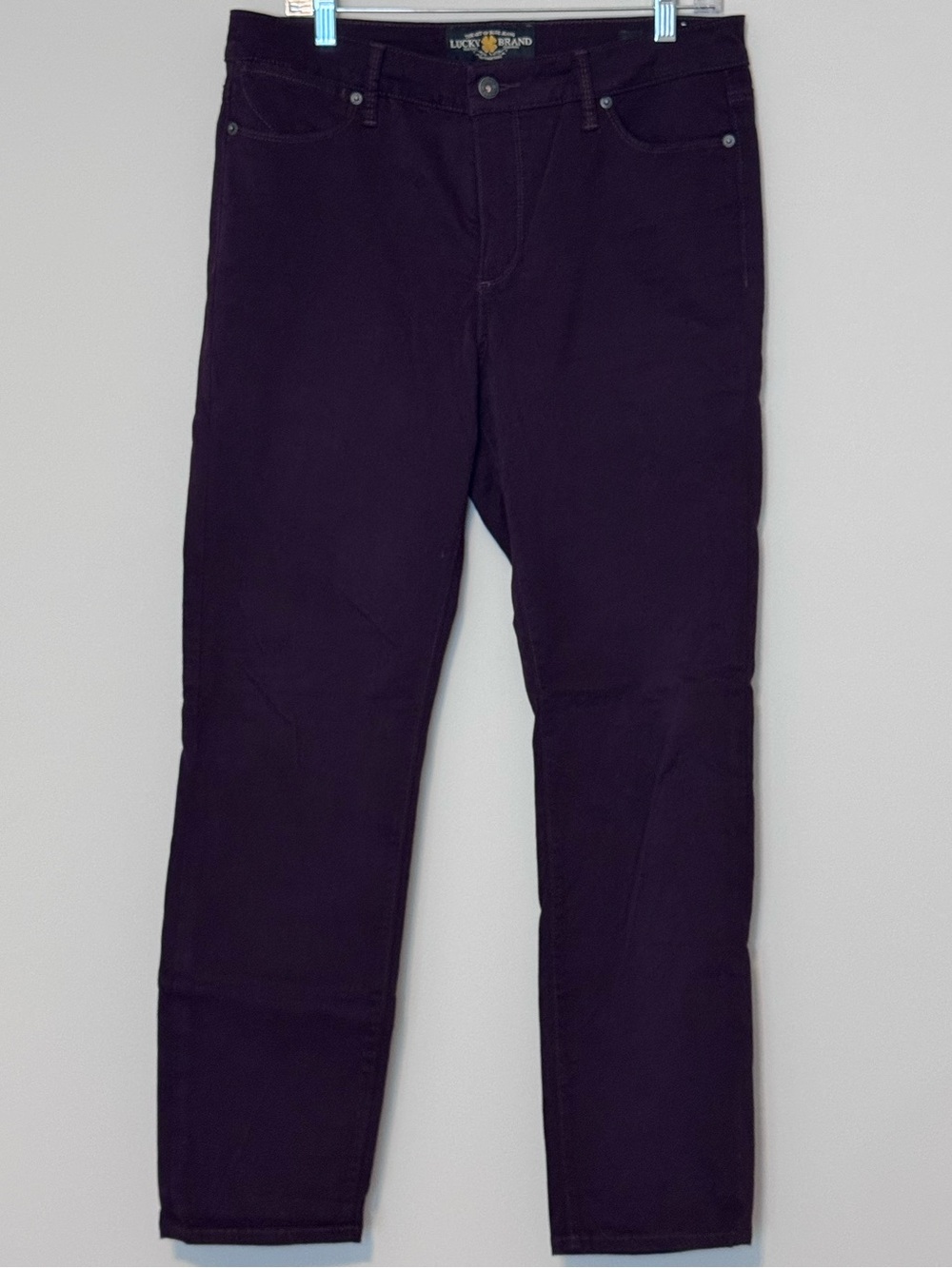 Lucky Brand Hayden Skinny Jeans Size 12/31 Deep Plum Velvety Brushed Pants